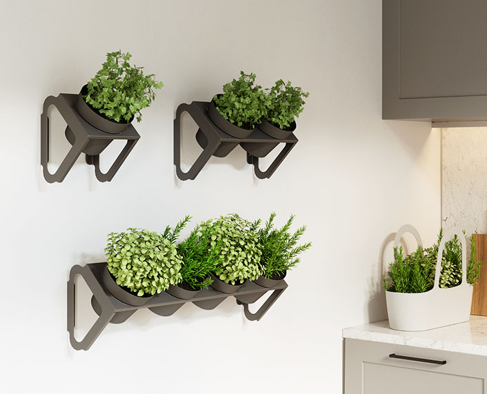 Soportes de hierro de pared para pequeñas macetas 